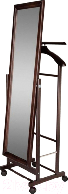 Стойка для одежды Мебелик Костюмная с зеркалом на колесах В 24Н (венге)