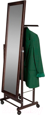 Стойка для одежды Мебелик Костюмная с зеркалом на колесах В 24Н (венге)