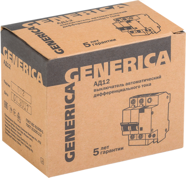 Дифференциальный автомат Generica АД12 2Р 32А 30мА / MAD15-2-032-C-030