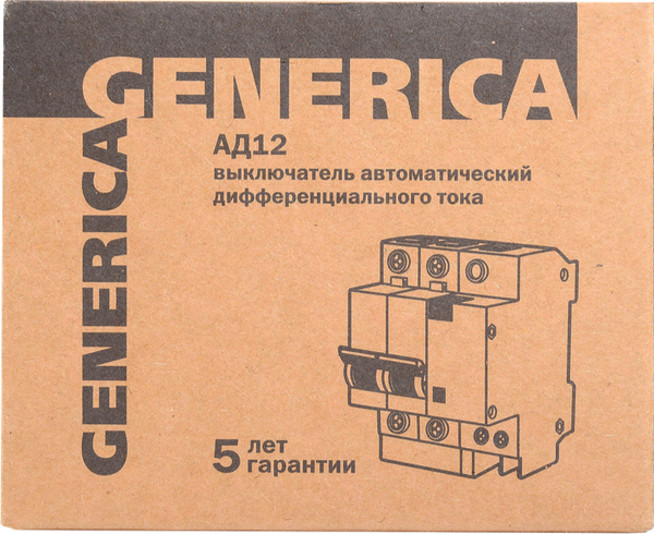 Дифференциальный автомат Generica АД12 2Р 32А 30мА / MAD15-2-032-C-030