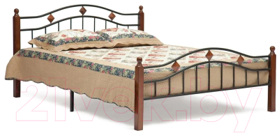 Двуспальная кровать Tetchair Secret De Maison AT-126 160x200 (красный дуб/черный)