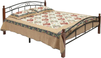 Полуторная кровать Tetchair Secret De Maison AT-8077 140x200 (красный дуб/черный) - 