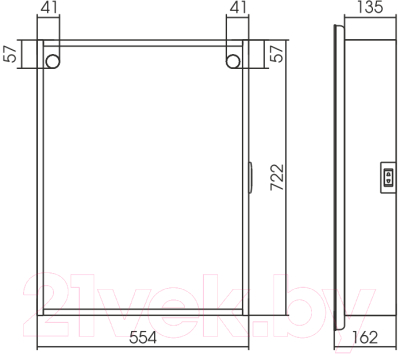 Шкаф с зеркалом для ванной Silver Mirrors Фиджи 50 / LED-00002361