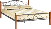 Двуспальная кровать Tetchair Secret De Maison Wood Slat Base AT-815 160x200 (красный дуб/черный) - 