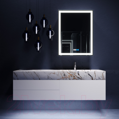 Шкаф с зеркалом для ванной Silver Mirrors Киото 50 / LED-00002356
