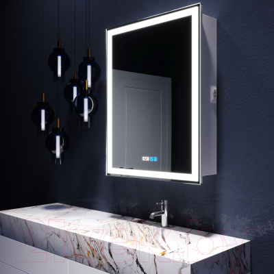Шкаф с зеркалом для ванной Silver Mirrors Киото 50 / LED-00002356