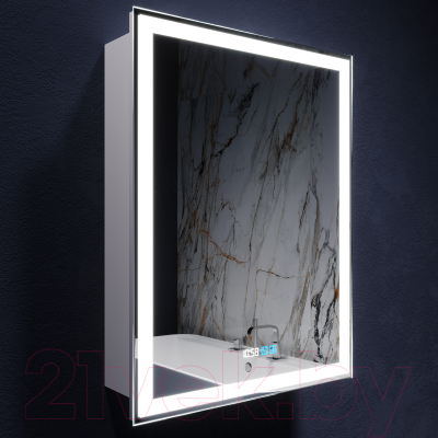 Шкаф с зеркалом для ванной Silver Mirrors Киото 60 / LED-00002358