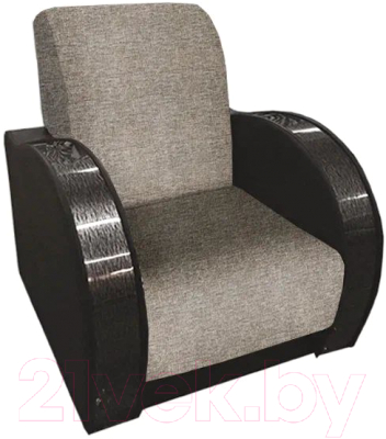 Кресло мягкое Асмана Антуан-1 (рогожка беж/кожзам коричневый)