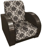 Кресло мягкое Асмана Антуан-1 (рогожка вензель коричневый/кожзам коричневый) - 