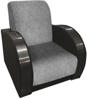 Кресло мягкое Асмана Антуан-1 (рогожка серая/кожзам черный) - 
