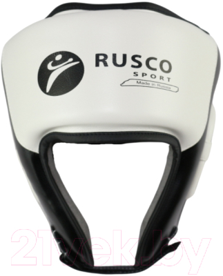 Боксерский шлем RuscoSport Pro С усилением (M, черный/белый)