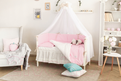 Комплект постельный для малышей Martoo Basik Comfy 6/ CM-BS-6-PN (розовый/бежевый)