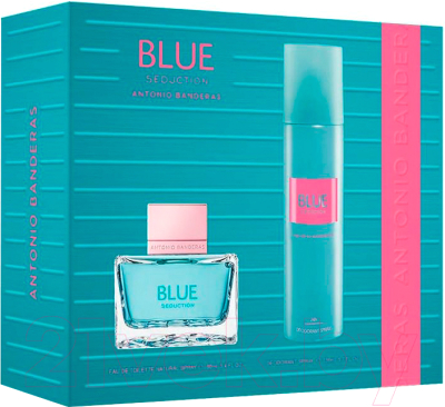 Парфюмерный набор Antonio Banderas Blue Seduction Woman Туалетная вода 100мл+Дезодорант-спрей 150мл