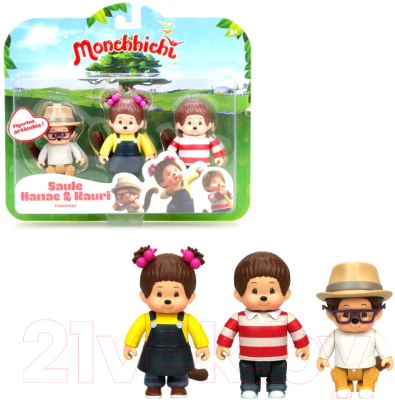 Набор фигурок коллекционных Monchhichi Каури, Ханна, Вилли 3 в 1 / 81504