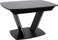 Обеденный стол Аврора Дрезден 80x130-161.5 (камень черный/черный) - 