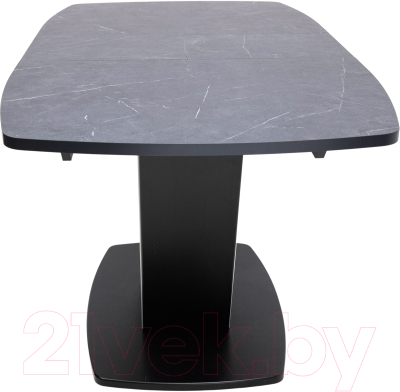 Обеденный стол Аврора Дрезден 80x130-161.5 (камень черный/черный)