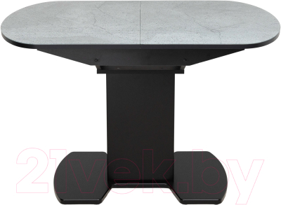 Обеденный стол Аврора Корсика стекло 120-151.5x80 (мрамор серый 12/черный)