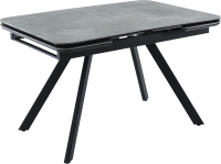 Обеденный стол Аврора Леон 120-184x80 (камень серый/черный) - 