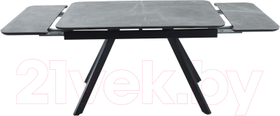 Изображение товара Обеденный стол Аврора Леон 120-184x80 (камень серый/черный)