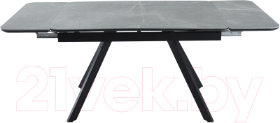 Изображение товара Обеденный стол Аврора Леон 120-184x80 (камень серый/черный)