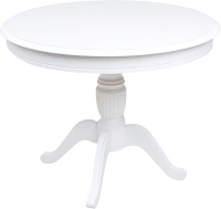 Обеденный стол Аврора Леонардо 1 D100-130x100 (белый/белый) - 