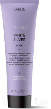 Тонирующая маска для волос Lakme Teknia White Silver для осветленных светлых и седых волос (250мл)