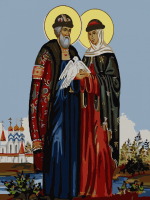 

Картина по номерам РЫЖИЙ КОТ, Святые Петр и Феврония / Х-6481