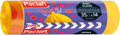Изображение товара Пакеты для мусора Paclan Aroma с завязками 35л  (14шт)