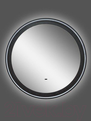 Зеркало Континент Planet Black Led D 70 (с бесконтактным сенсором, теплая подсветка)
