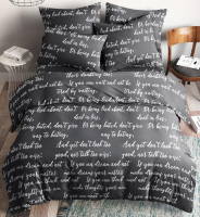 

Комплект постельного белья, Леттеринг 9734-4 Бязь 120гр. Евро