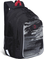 Школьный рюкзак Grizzly RB-252-3 (черный/серый) - 