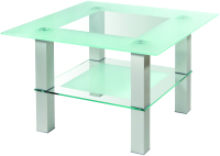 Журнальный столик Мебелик Кристалл 1 (алюминий/прозрачный) - 