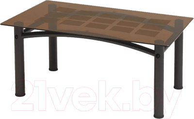 Журнальный столик Мебелик Робер 3М (черный/тонированный)