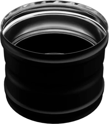 Переходник для дымохода Ferrum ПП Ф150 / f6122 (430/0.8 мм/эмаль 600/черный) - 
