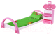 Комплект аксессуаров для кукольного домика Форма Кровать с тумбочкой / С-50-Ф - 