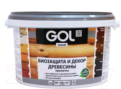 Пропитка для дерева GOL Aqua Защитно-декоративная (2.5кг, венге)