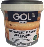 Пропитка для дерева GOL Wood Aqua Защитно-декоративная (900г, калужница) - 
