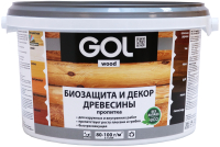 Пропитка для дерева GOL Wood Aqua Защитно-декоративная (2.5кг, орех) - 