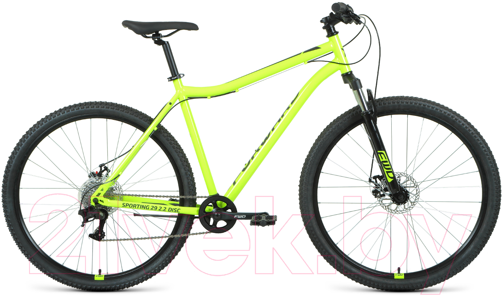 Велосипед Forward Sporting 29 2.2 D RBK22FW29913 (ярко-зеленый/черный)