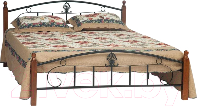 Двуспальная кровать Tetchair Secret De Maison AT-203 Rumba 160x200 (красный дуб/черный)