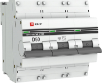 

Выключатель автоматический, PROxima ВА 47-100 3P 50А (D) 10kA / mcb47100-3-50D-pro