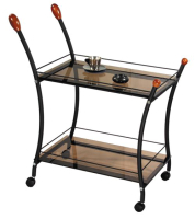Сервировочный столик Мебелик Поло (черный/тонированное стекло) - 