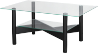 Журнальный столик Мебелик Саут 6С (черный/прозрачный) - 
