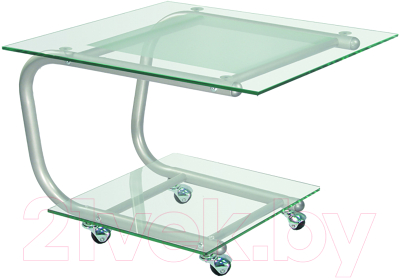 Журнальный столик Мебелик Дуэт 9 (металлик/прозрачный)