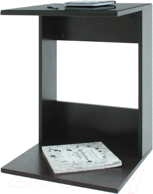 Приставной столик Мебелик BeautyStyle 3 (венге/стекло черное)