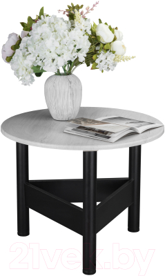 Журнальный столик Мебелик Саут 9Д (черный/дуб дымчатый)
