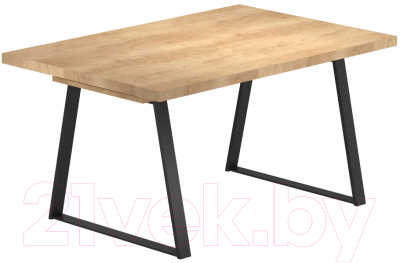Обеденный стол Васанти Плюс Лофт 120-160x80 (дуб небраска/каркас черный)