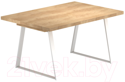 Обеденный стол Васанти Плюс Лофт 120-160x80 (дуб небраска/каркас белый)