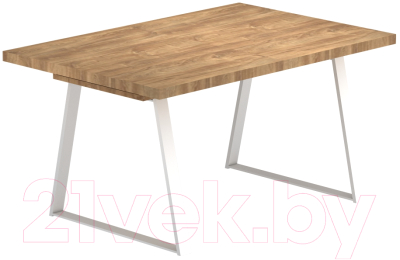Обеденный стол Васанти Плюс Лофт 120-160x80 (дуб канзас/каркас белый)