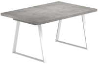 Обеденный стол Васанти Плюс Лофт 120-160x80 (бетон/каркас белый) - 